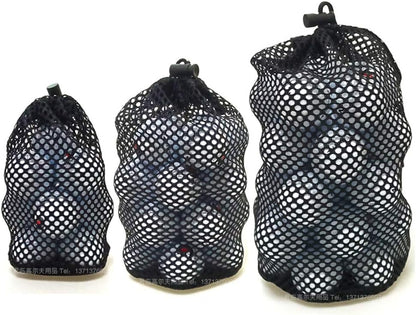 Golf Ball Bags,Lightweight Black Nylon Golf Ball Bags Golf Mesh Bag Golf Storege Bag Drawstring Pouch Golf Accessories(L)